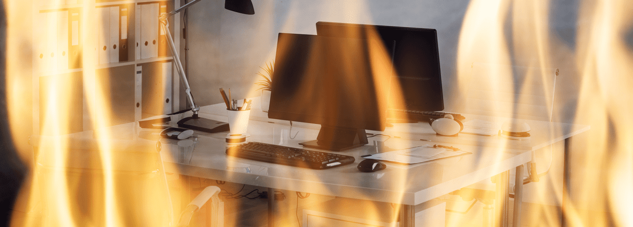 Brand in een kantoor